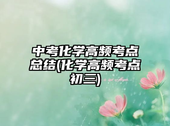 中考化學(xué)高頻考點(diǎn)總結(jié)(化學(xué)高頻考點(diǎn)初三)