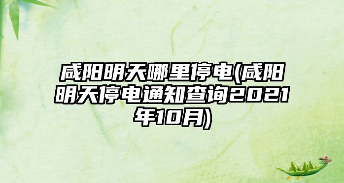 咸陽明天哪里停電(咸陽明天停電通知查詢2021年10月)