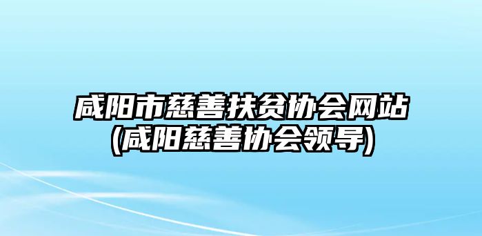 咸陽市慈善扶貧協(xié)會網(wǎng)站(咸陽慈善協(xié)會領(lǐng)導(dǎo))