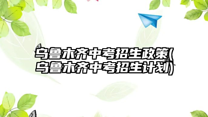 烏魯木齊中考招生政策(烏魯木齊中考招生計劃)