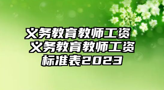 義務(wù)教育教師工資 義務(wù)教育教師工資標(biāo)準(zhǔn)表2023