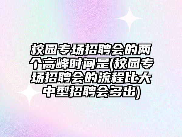 校園專場招聘會的兩個高峰時間是(校園專場招聘會的流程比大中型招聘會多出)