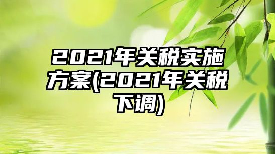 2021年關稅實施方案(2021年關稅下調)