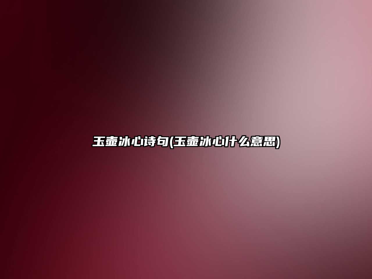 玉壺冰心詩句(玉壺冰心什么意思)