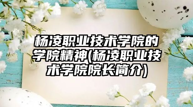 楊凌職業(yè)技術(shù)學(xué)院的學(xué)院精神(楊凌職業(yè)技術(shù)學(xué)院院長簡介)