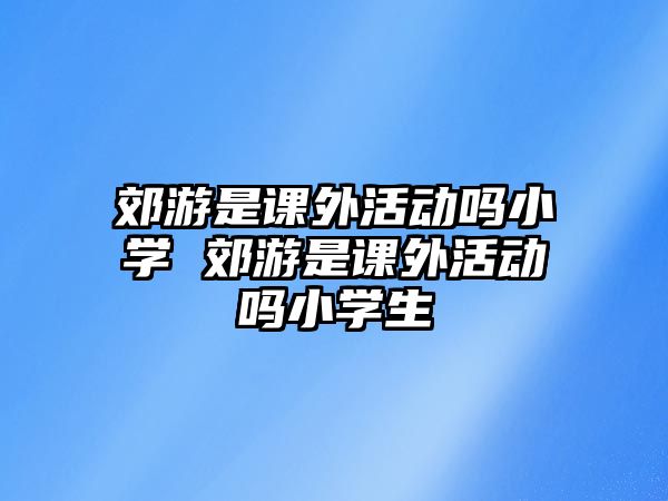 郊游是課外活動嗎小學 郊游是課外活動嗎小學生