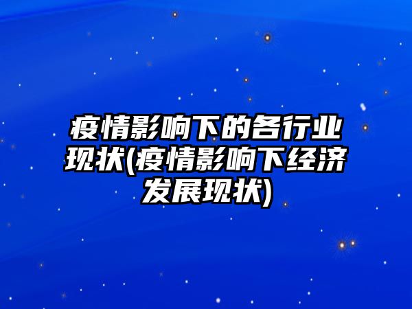 疫情影響下的各行業(yè)現(xiàn)狀(疫情影響下經(jīng)濟發(fā)展現(xiàn)狀)