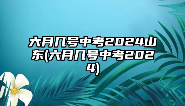 六月幾號中考2024山東(六月幾號中考2024)