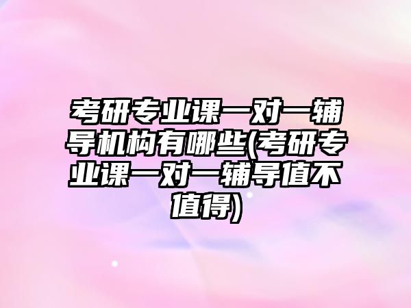 考研專業(yè)課一對(duì)一輔導(dǎo)機(jī)構(gòu)有哪些(考研專業(yè)課一對(duì)一輔導(dǎo)值不值得)