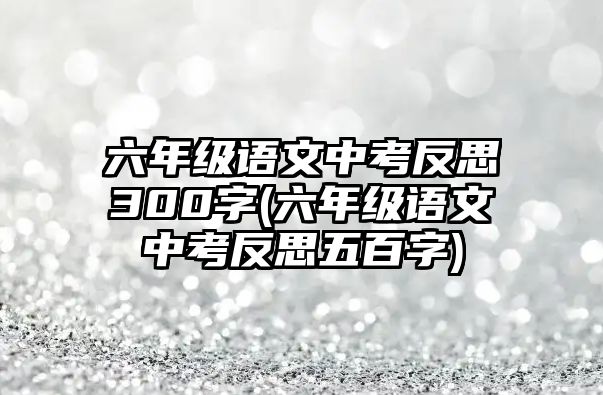 六年級語文中考反思300字(六年級語文中考反思五百字)