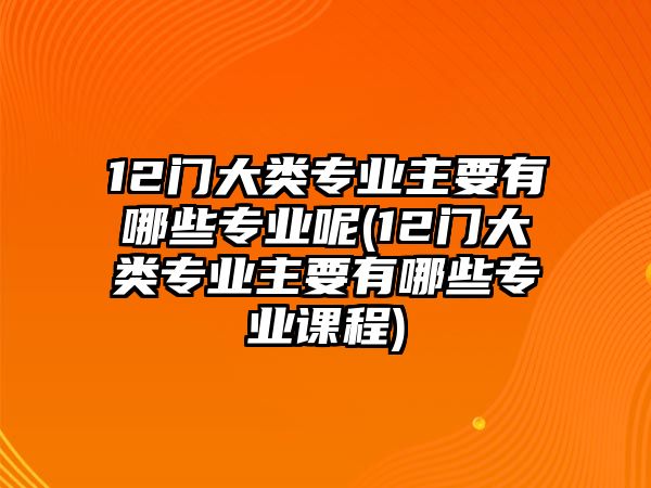 12門大類專業(yè)主要有哪些專業(yè)呢(12門大類專業(yè)主要有哪些專業(yè)課程)