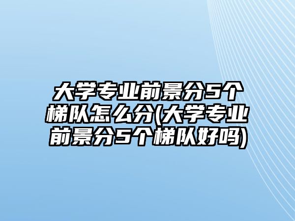 大學(xué)專業(yè)前景分5個(gè)梯隊(duì)怎么分(大學(xué)專業(yè)前景分5個(gè)梯隊(duì)好嗎)