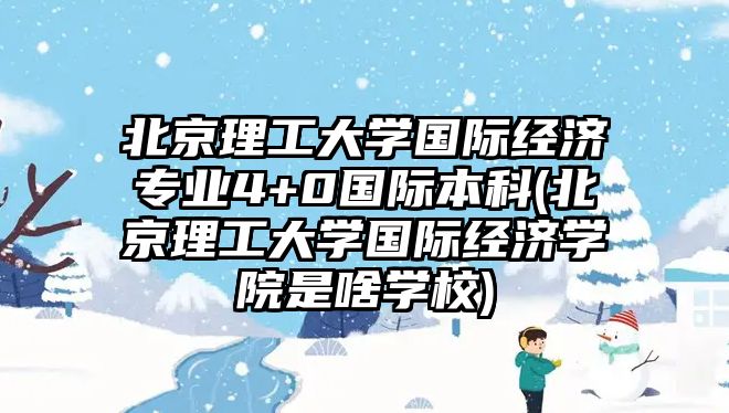 北京理工大學國際經(jīng)濟專業(yè)4+0國際本科(北京理工大學國際經(jīng)濟學院是啥學校)