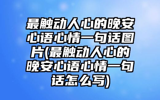 最觸動人心的晚安心語心情一句話圖片(最觸動人心的晚安心語心情一句話怎么寫)