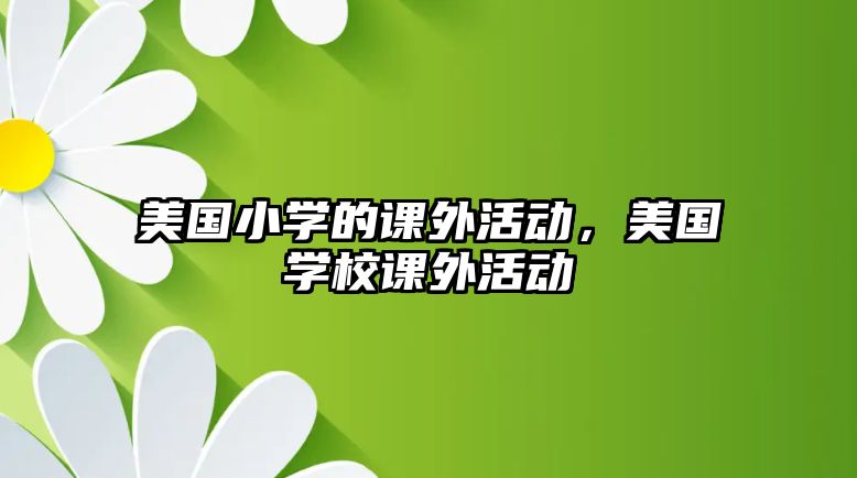 美國小學(xué)的課外活動，美國學(xué)校課外活動