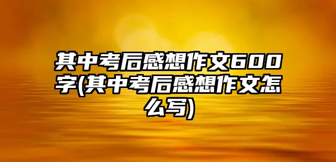 其中考后感想作文600字(其中考后感想作文怎么寫)