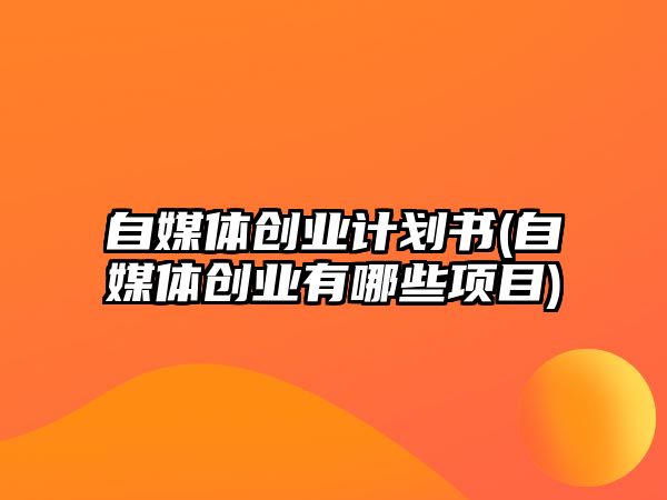 自媒體創(chuàng)業(yè)計劃書(自媒體創(chuàng)業(yè)有哪些項目)