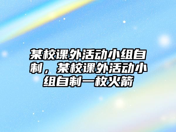 某校課外活動小組自制，某校課外活動小組自制一枚火箭