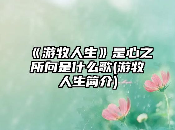 《游牧人生》是心之所向是什么歌(游牧人生簡(jiǎn)介)