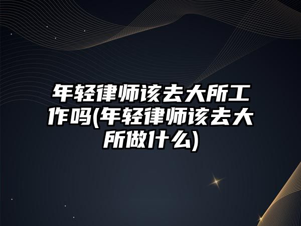 年輕律師該去大所工作嗎(年輕律師該去大所做什么)