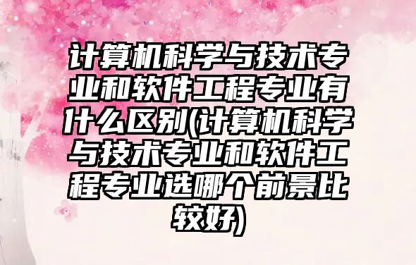 計算機科學與技術專業(yè)和軟件工程專業(yè)有什么區(qū)別(計算機科學與技術專業(yè)和軟件工程專業(yè)選哪個前景比較好)