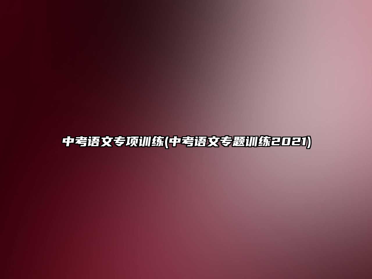 中考語文專項(xiàng)訓(xùn)練(中考語文專題訓(xùn)練2021)