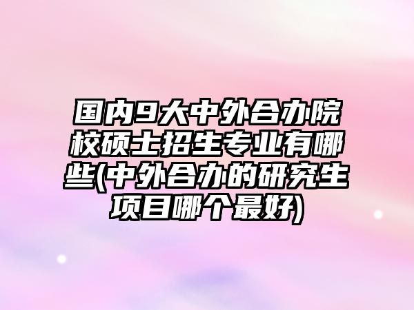 國內(nèi)9大中外合辦院校碩士招生專業(yè)有哪些(中外合辦的研究生項目哪個最好)