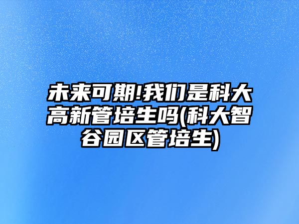 未來可期!我們是科大高新管培生嗎(科大智谷園區(qū)管培生)