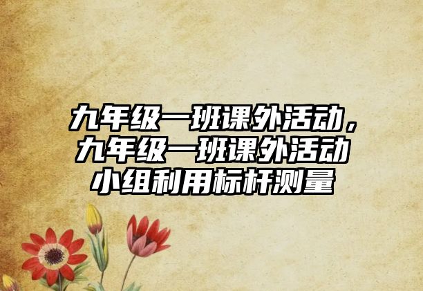 九年級一班課外活動，九年級一班課外活動小組利用標(biāo)桿測量