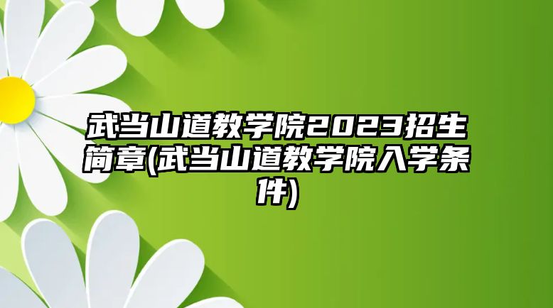 武當(dāng)山道教學(xué)院2023招生簡(jiǎn)章(武當(dāng)山道教學(xué)院入學(xué)條件)