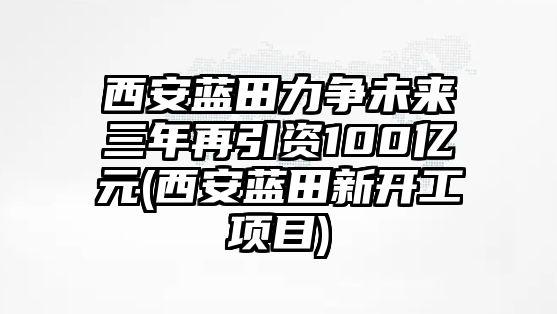 西安藍(lán)田力爭未來三年再引資100億元(西安藍(lán)田新開工項目)