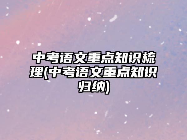 中考語文重點知識梳理(中考語文重點知識歸納)