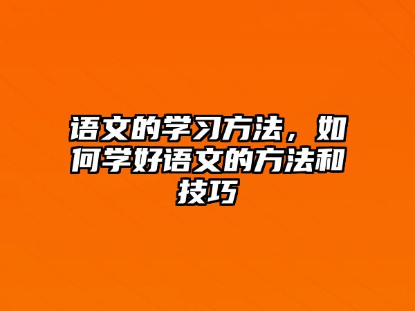 語文的學習方法，如何學好語文的方法和技巧