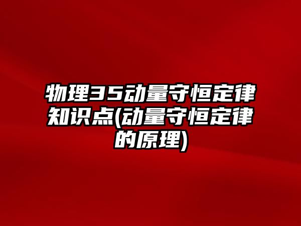 物理35動量守恒定律知識點(動量守恒定律的原理)