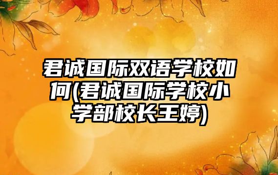 君誠國際雙語學(xué)校如何(君誠國際學(xué)校小學(xué)部校長王婷)