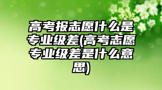 高考報(bào)志愿什么是專業(yè)級(jí)差(高考志愿專業(yè)級(jí)差是什么意思)