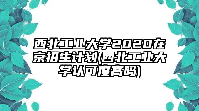 西北工業(yè)大學(xué)2020在京招生計劃(西北工業(yè)大學(xué)認可度高嗎)