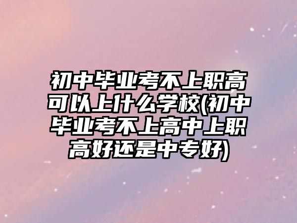 初中畢業(yè)考不上職高可以上什么學(xué)校(初中畢業(yè)考不上高中上職高好還是中專(zhuān)好)