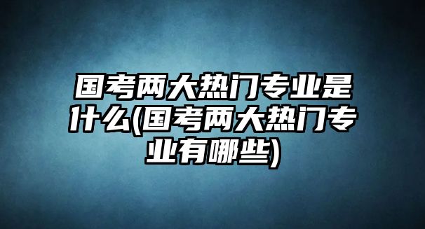 國考兩大熱門專業(yè)是什么(國考兩大熱門專業(yè)有哪些)