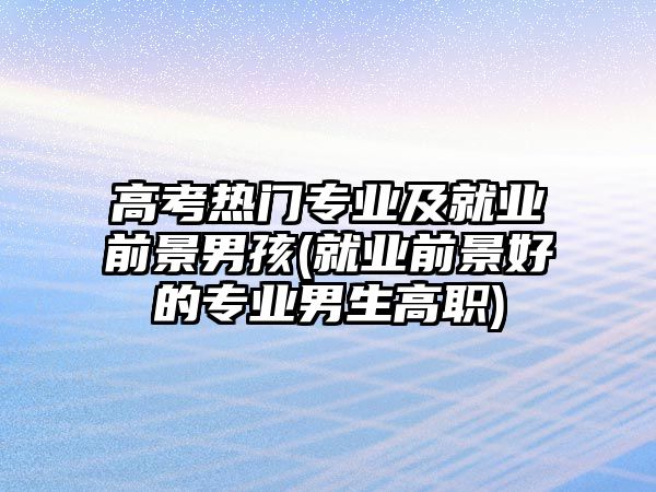 高考熱門專業(yè)及就業(yè)前景男孩(就業(yè)前景好的專業(yè)男生高職)