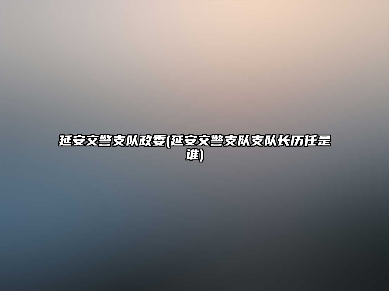 延安交警支隊(duì)政委(延安交警支隊(duì)支隊(duì)長(zhǎng)歷任是誰(shuí))