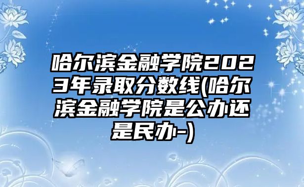 哈爾濱金融學(xué)院2023年錄取分?jǐn)?shù)線(哈爾濱金融學(xué)院是公辦還是民辦-)