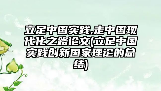 立足中國實踐,走中國現(xiàn)代化之路論文(立足中國實踐創(chuàng)新國家理論的總結(jié))