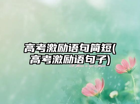 高考激勵(lì)語(yǔ)句簡(jiǎn)短(高考激勵(lì)語(yǔ)句子)