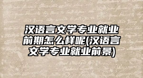 漢語言文學(xué)專業(yè)就業(yè)前期怎么樣呢(漢語言文學(xué)專業(yè)就業(yè)前景)