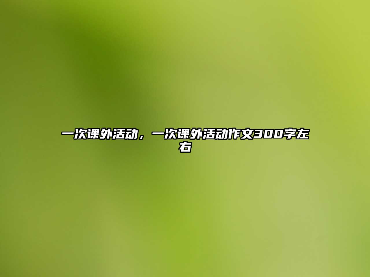 一次課外活動，一次課外活動作文300字左右