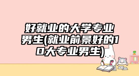 好就業(yè)的大學(xué)專業(yè)男生(就業(yè)前景好的10大專業(yè)男生)