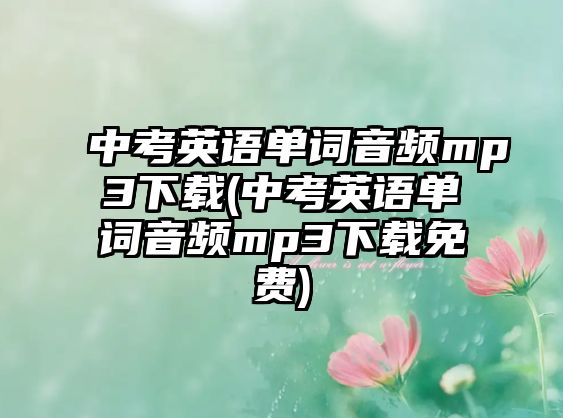 中考英語單詞音頻mp3下載(中考英語單詞音頻mp3下載免費)