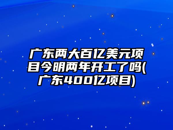 廣東兩大百億美元項(xiàng)目今明兩年開工了嗎(廣東400億項(xiàng)目)