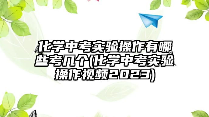 化學中考實驗操作有哪些考幾個(化學中考實驗操作視頻2023)